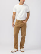 Mens Camel Grayson Classic Fit Straight Leg Knit Flex Silver Jeans