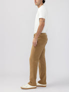 Mens Camel Grayson Classic Fit Straight Leg Knit Flex Silver Jeans