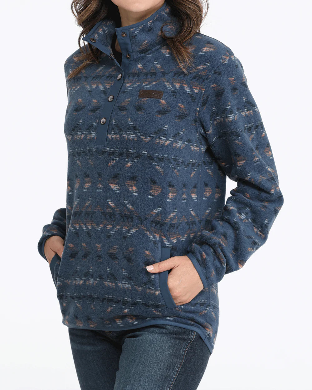 Cinch Women's Blue Polar Fleece Pullover