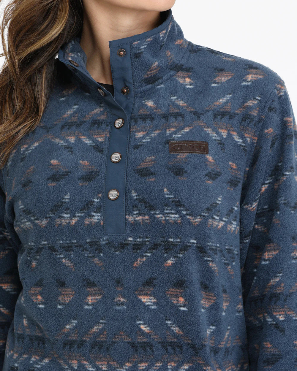 Cinch Women's Blue Polar Fleece Pullover