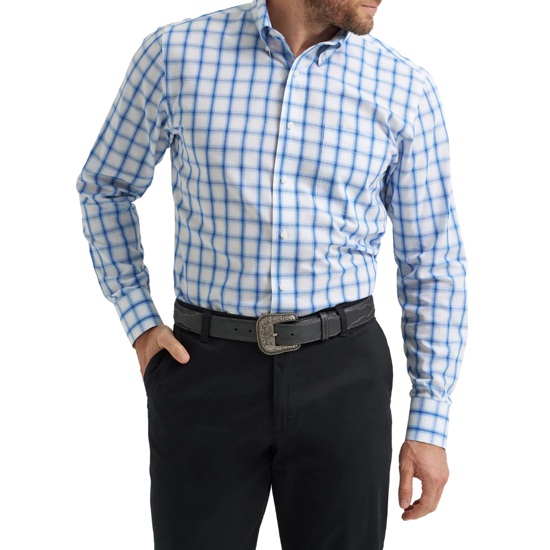 Wrangler Men's Riata Plaid Button Up Shirt - 4 Colors