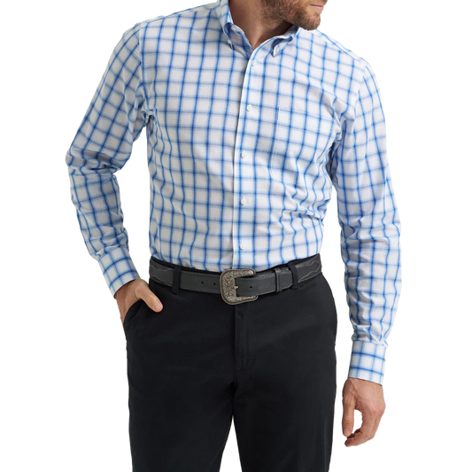 Wrangler Men's Riata Plaid Button Up Shirt - 4 Colors