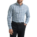 Wrangler men's Riata plaid button-up shirt, shown in one of four available colors