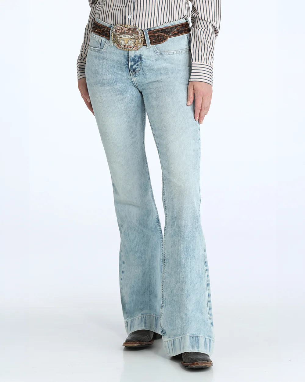 Cinch Womens Lynden Slim Trouser Jeans | Light Stone