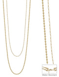Water Resistant Double Layered Chain 32 inch Necklace