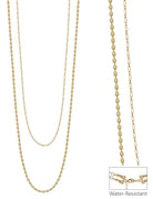 Water Resistant Double Layered Chain 32 inch Necklace