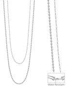 Water Resistant Double Layered Chain 32 inch Necklace