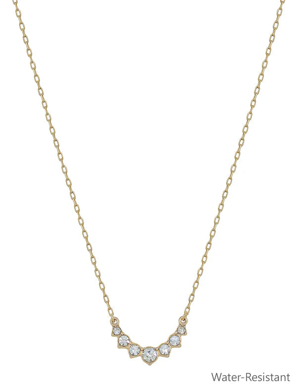 Water Resistant Gold Chain Wing Shape Crystals 16 inch-18 inch Necklace