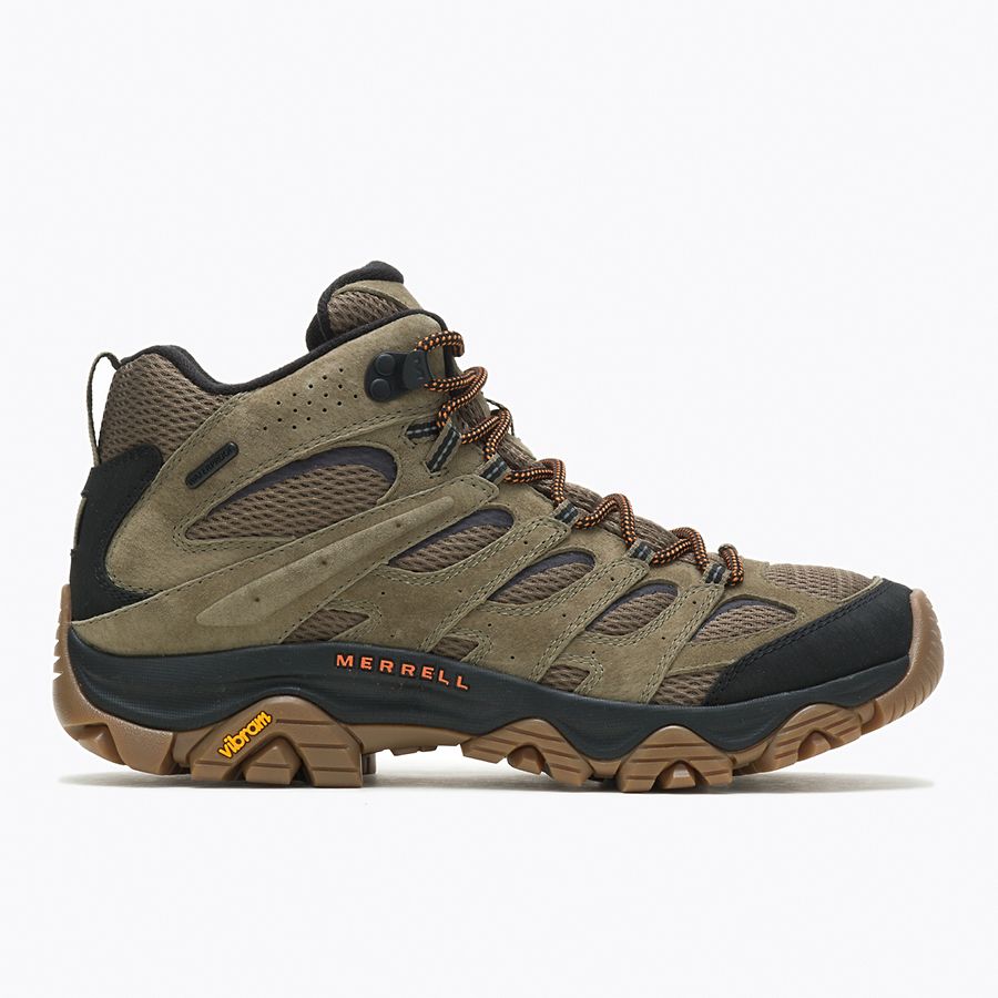 Men's Moab 3 Mid Olive Waterproof Shoe by Merrell