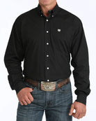 Cinch men's solid black classic fit button down western shirt
