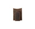 Nocona Mens Textured Brown Leather Magnetic Money Clip Wallet