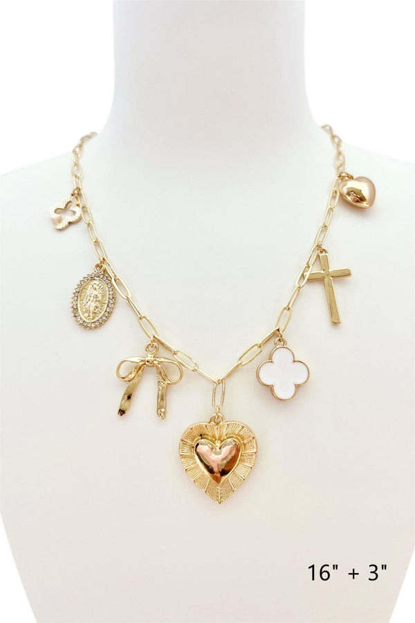 Gold Heart Charm Necklace