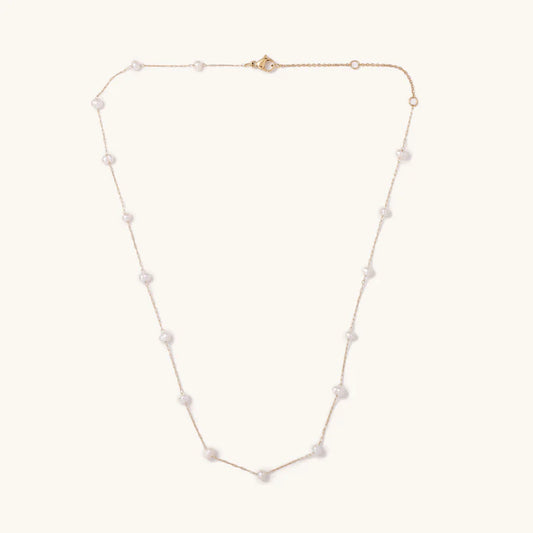 Waterproof Gold Camille Pearl Necklace