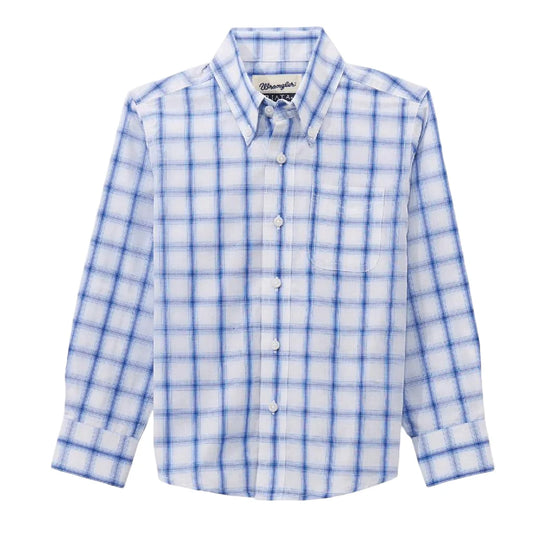 Wrangler Boy's Riata Classic Fit Plaid Button Down Shirt - 2 Colors