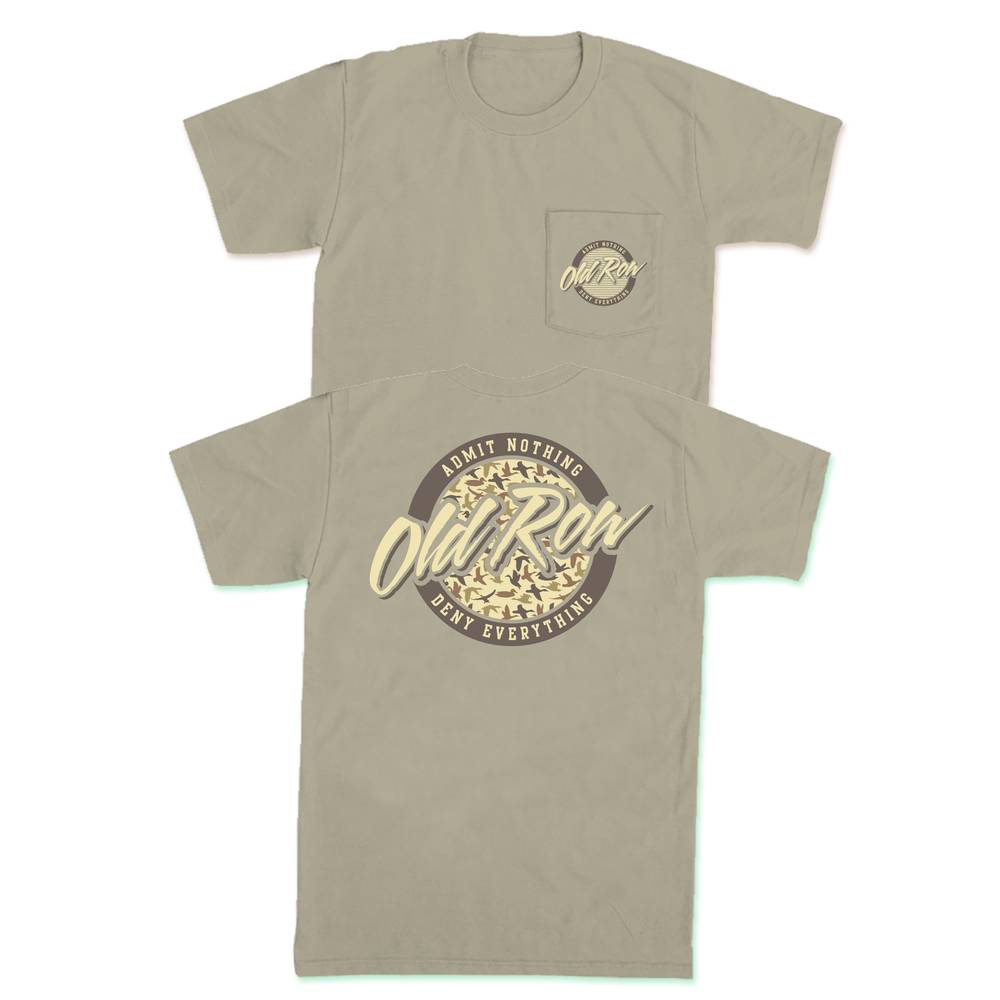 Men's Old Row Duck Camo Circle Logo Pocket Tee