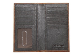 Nocona Ostrich Brown Leather Rodeo Wallet