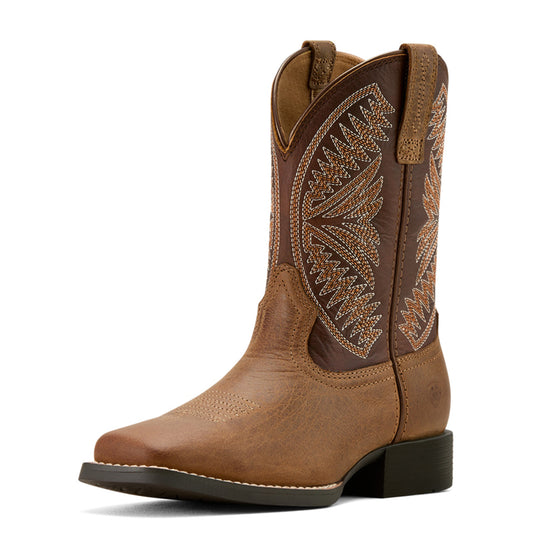 Ariat Boy's Youth Pearl Brown Round Up Ruidoso Western Boot