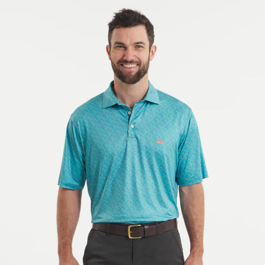 Flyline Performance Teal Navy Polo- Olé Tuesday