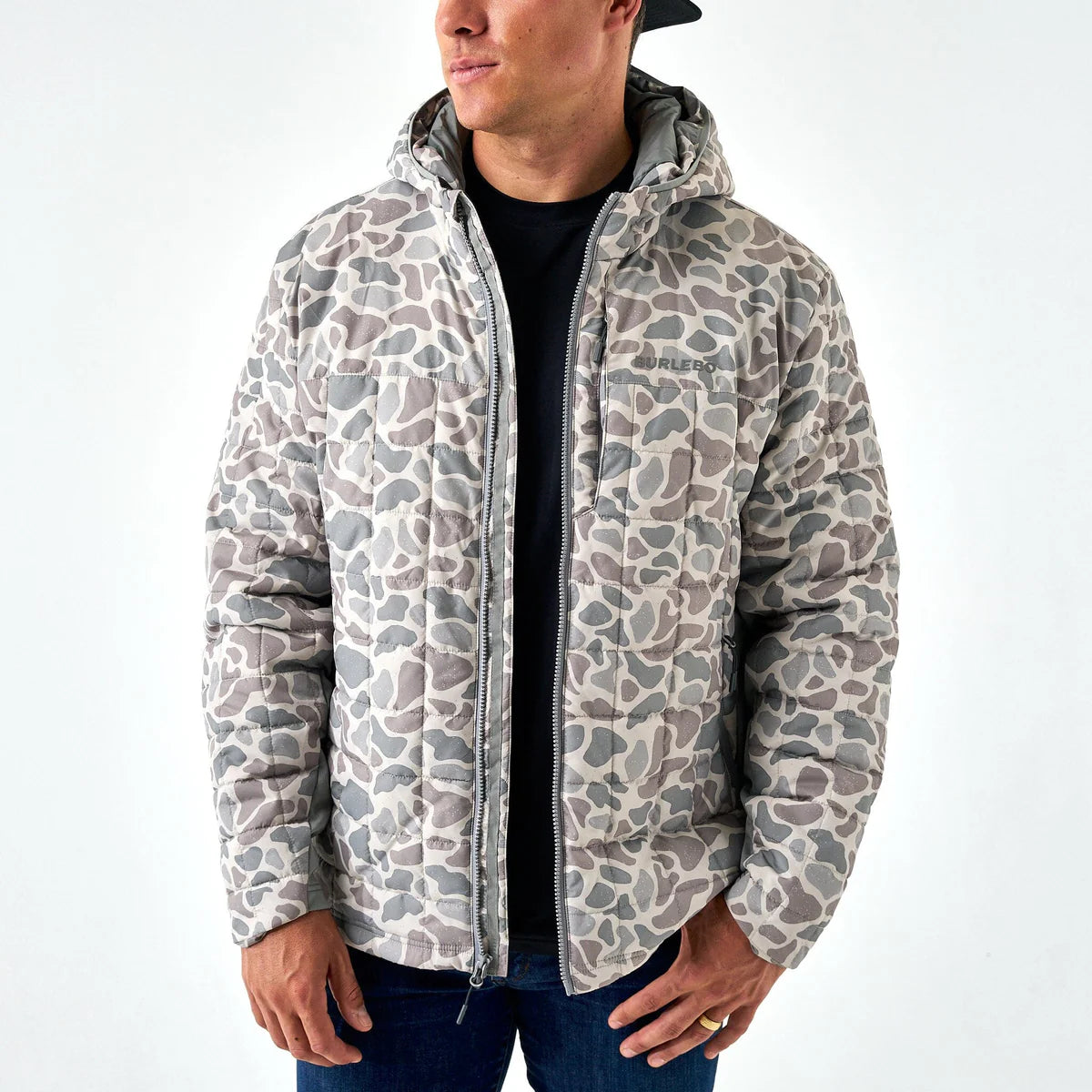 Burlebo Men's Classic Deer Camo Puffer Jacket