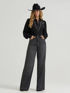 Wrangler Women's Punchy Western Blouse in Black
