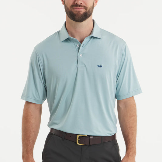 Bermuda Performance Antigua Blue Polo - Wellington Stripe