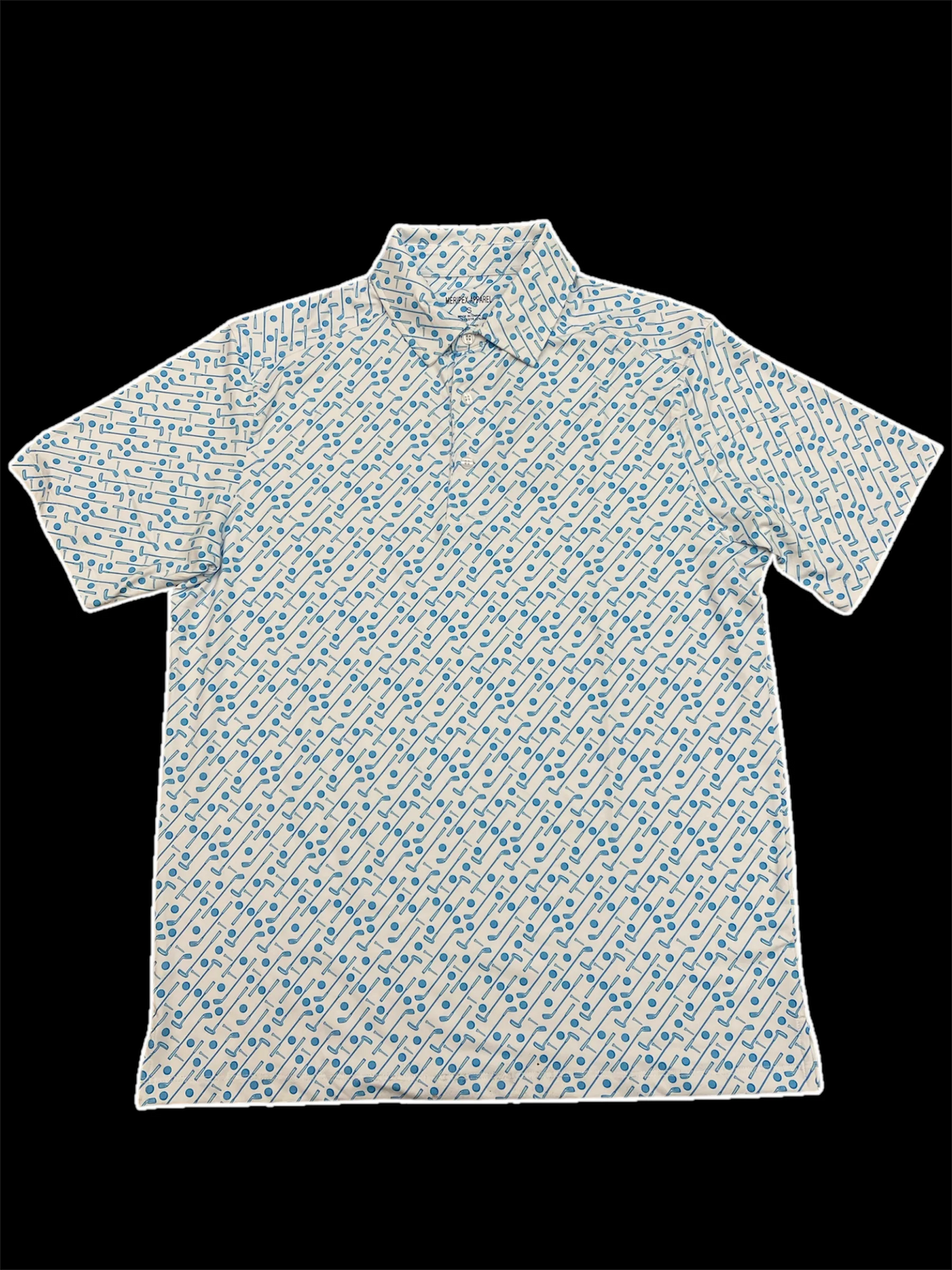 Meripex Men's White And Blue Easy Birdie Polo