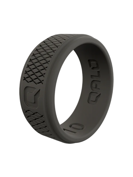 Qalo Men's Step Edge Qalo Crosshatch Ring QALO M Flat Step Edge