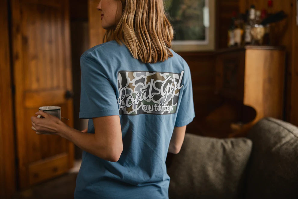 Local Girl Slate Blue Camo Tee