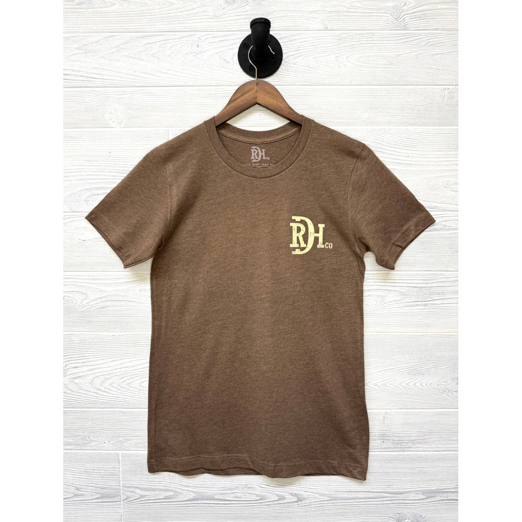 Red Dirt Hat Company Brown Tooled Leather Tee