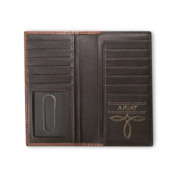 Ariat Rodeo Shield Patch Brown Leather Wallet