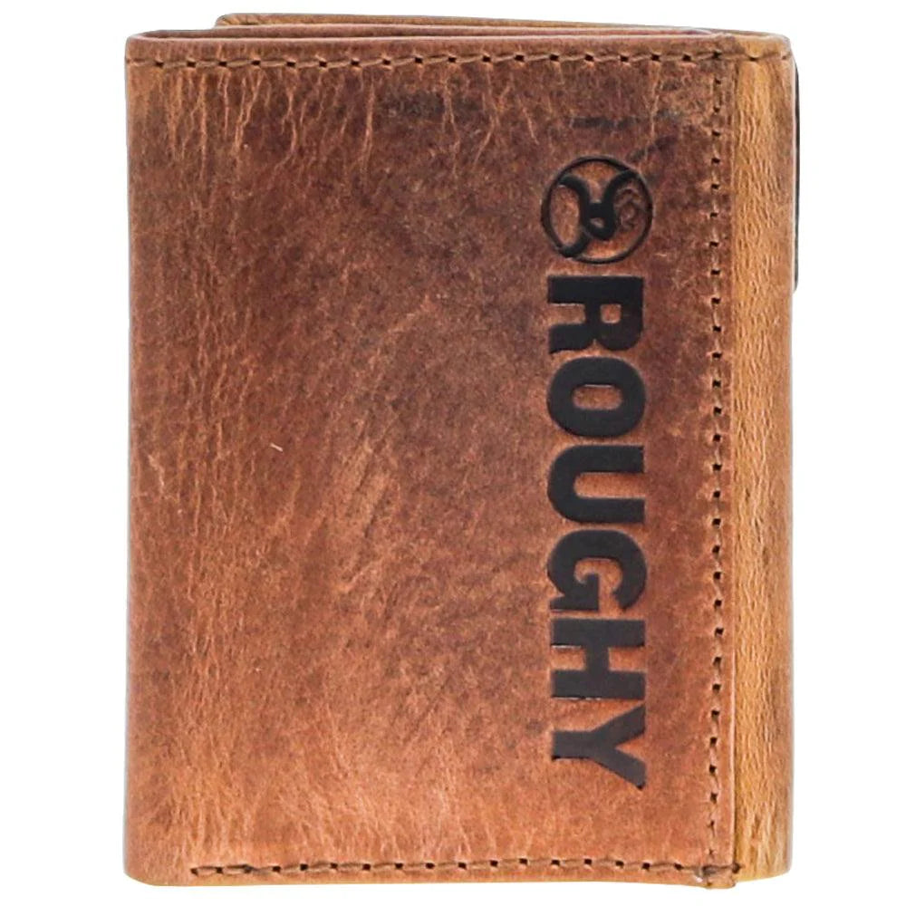 Hooey Canyon Tan & Brown Trifold Roughy Distressed Leather Wallet
