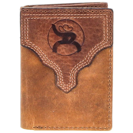 Hooey Canyon Tan & Brown Trifold Roughy Distressed Leather Wallet