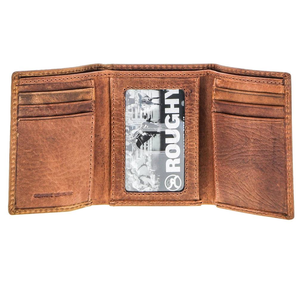 Hooey Canyon Tan & Brown Trifold Roughy Distressed Leather Wallet
