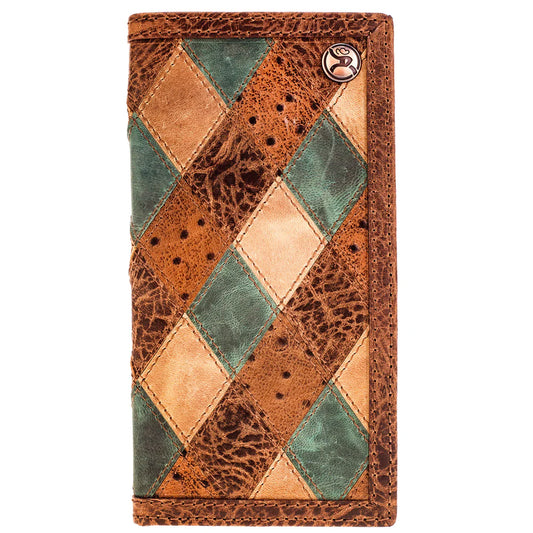 Hooey Ouray Brown & Turquoise Ostrich Rodeo Wallet