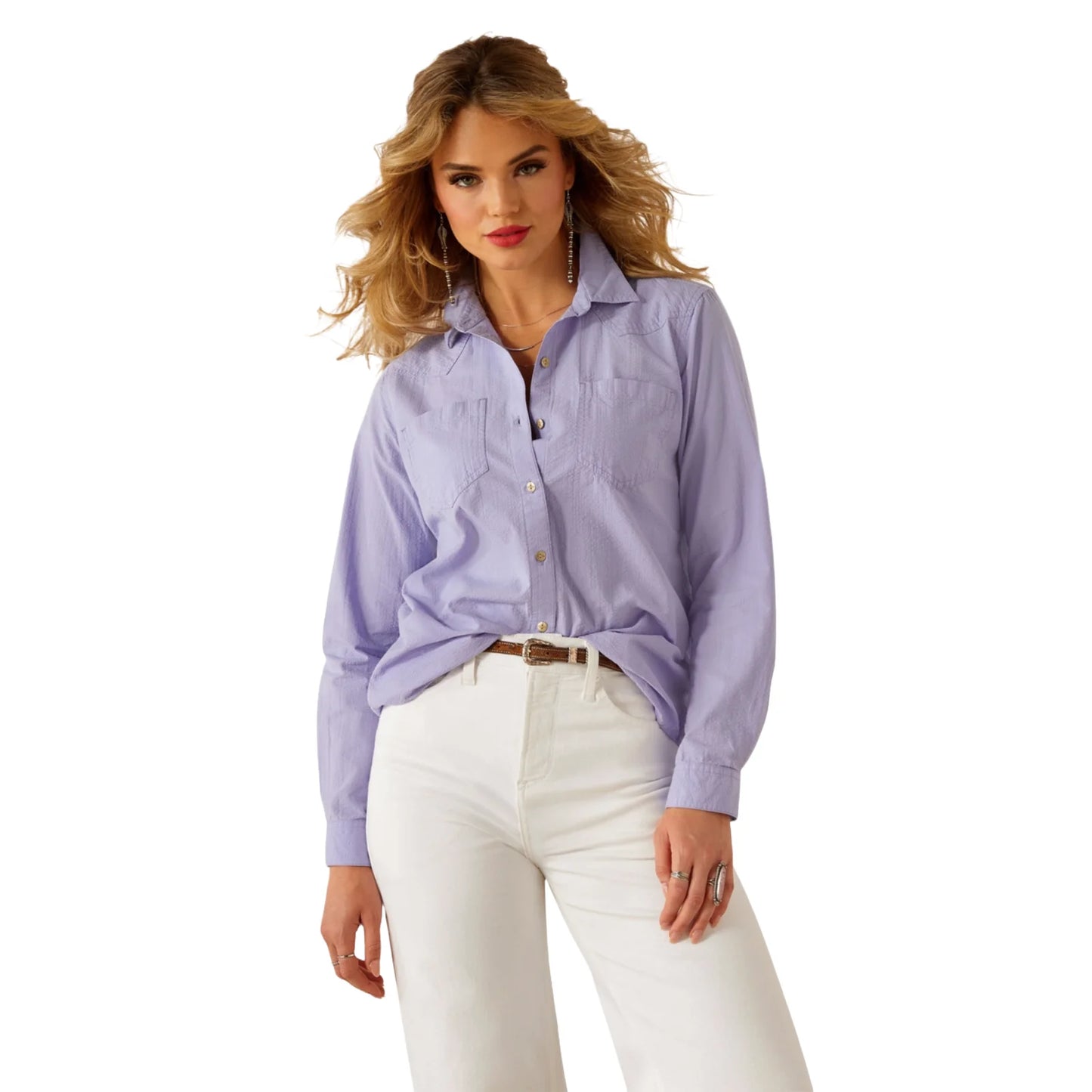 Ariat Women's Real Billie Jean Lavender Top