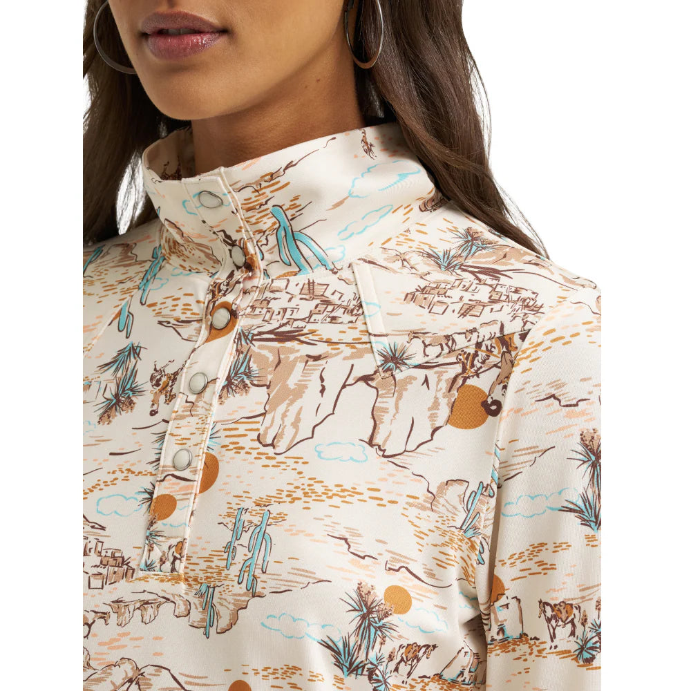 Wrangler Women's Cream Skye Performance Quarter Snap Pullover