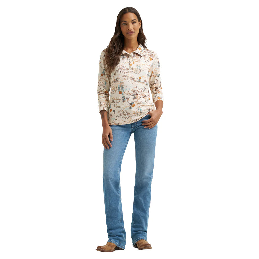 Wrangler Women's Cream Skye Performance Quarter Snap Pullover