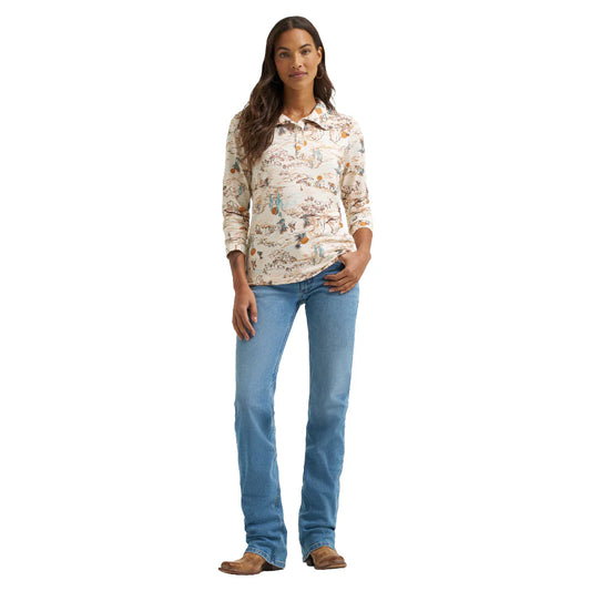 Wrangler Women's Cream Skye Performance Quarter Snap Pullover