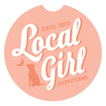 Local Girl Neon Cantaloupe Stacked Script Car Coaster
