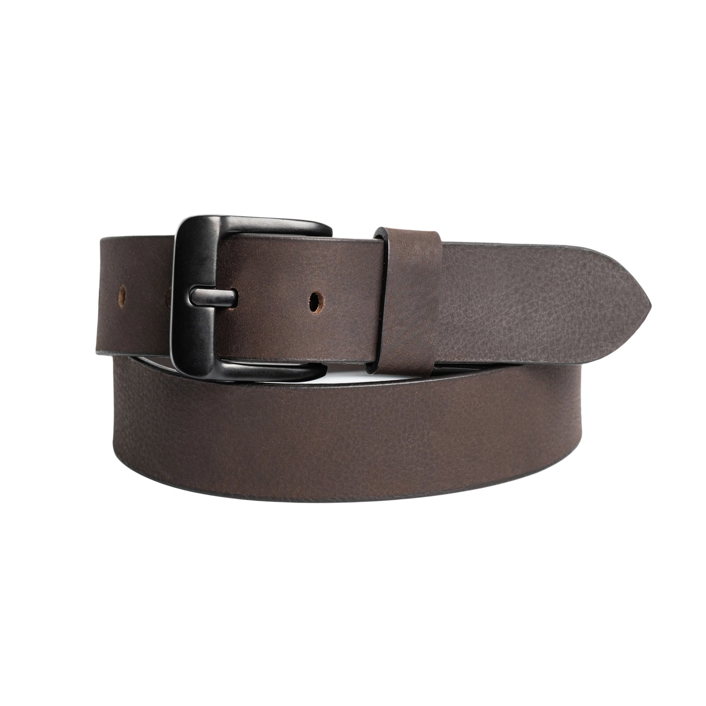 Silver Jean Co. Men's Dark Brown 40MM Soft Milled Genuine Leather Belt