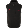 Drake men's Arkansas camp fleece vest, shown in one of two available colors