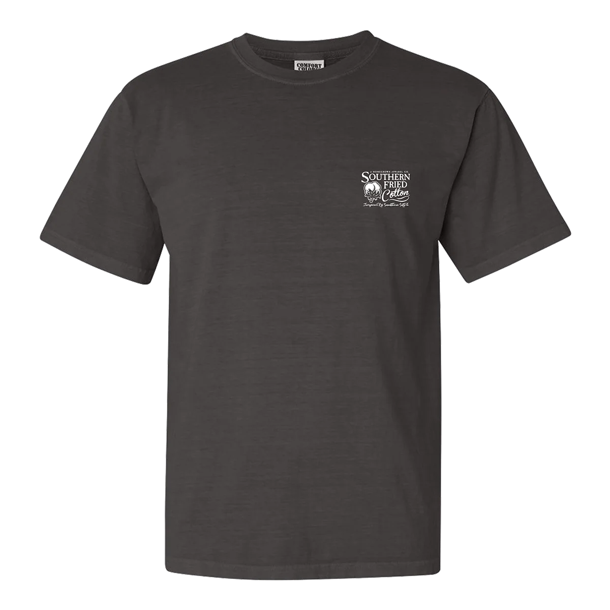 grey tee front view