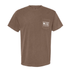 A brown short-sleeve t-shirt shown from the front