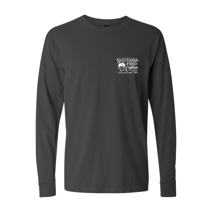 Camo Hunt Club Long Sleeve Tee- Pepper Grey