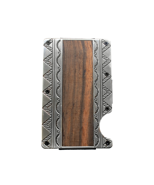 Men's 3-D Belt Smart Wood Inlay Brown Wallet