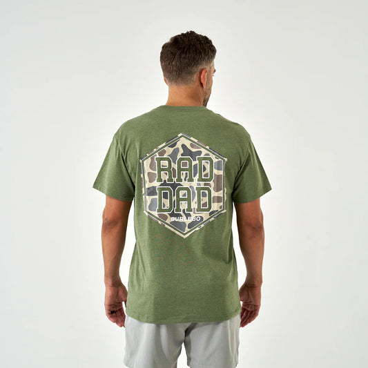 Men's Burlebo Heather Olive Rad Dad Deer Camo Tee