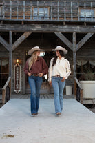 Hooey Cowgirl Maroon Corduroy 1 and 4-Zip Hoodie