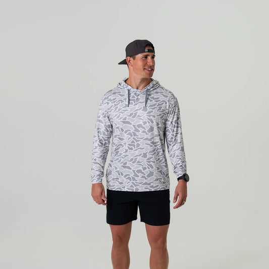 Men's Burlebo White Camo Performance Hoodie