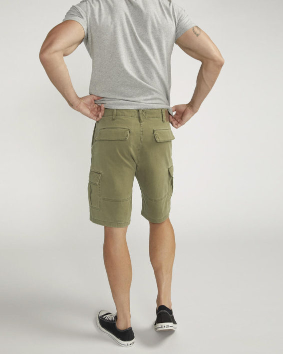 Men's Olive Cargo Essential Twill Shorts