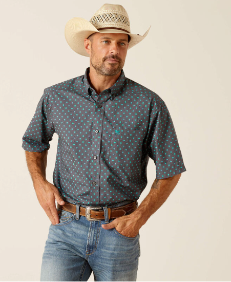 Ariat Johnnie Classic Fit Grey Button Up Shirt